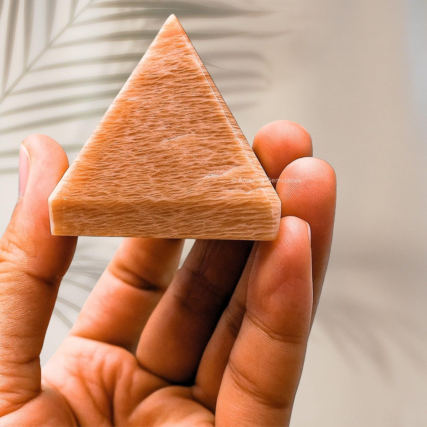 Amazing Gemstone Peach Moonstone Pyramid Crystal Healing Stones - 1.5" Great Pyramid Figurine of Natural Stone Pyramid for Meditation, Reiki, Chakra Balancing and Crystal Pyramids Grid
