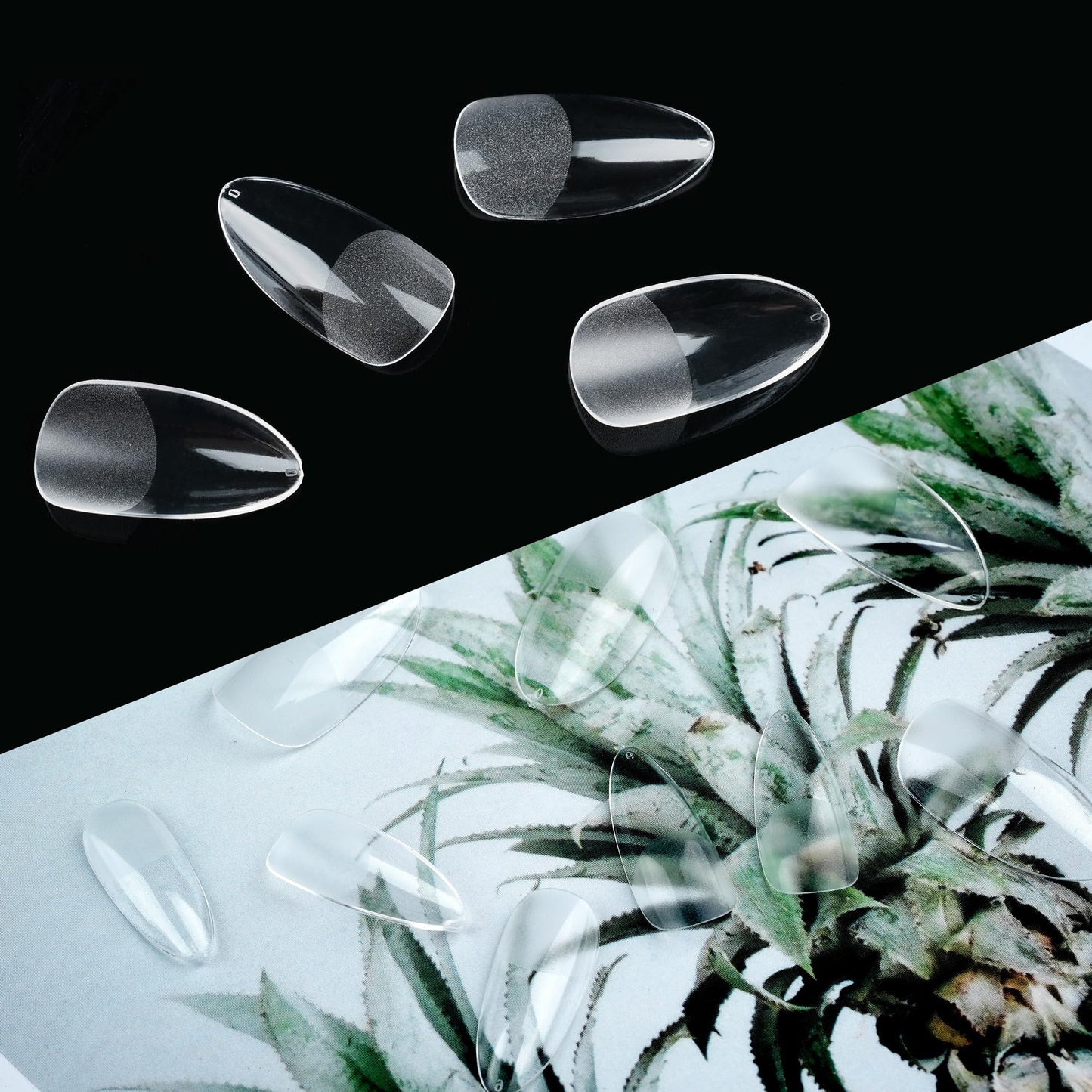 Half Matte Medium Almond Fake Nail Tips, Soft Gel Pre-Shaped Nail Tips, Full Cover False Nails with Clear Box for Nail Salons and DIY Nail Art, 600PCS/12 Sizes