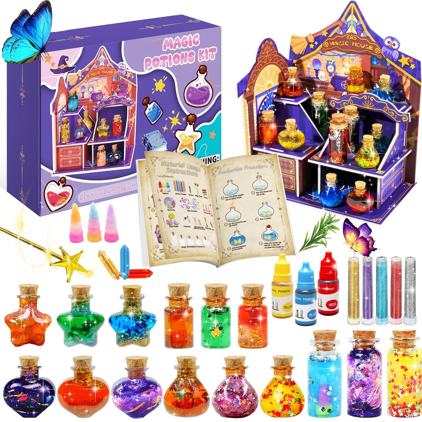 Rileryan Magic Potion Kit Fairy Potion Making Kits DIY Craft for Christmas Halloween Decoration Birthday Gifts