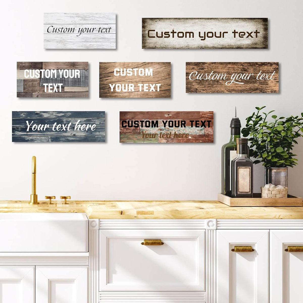 LZIMU Custom Signs for Wall Personalized Canvas Prints Sign with Your Text Customized Family Sign Wall Art for Rustic Farmhouse Home Decor (10"x20")