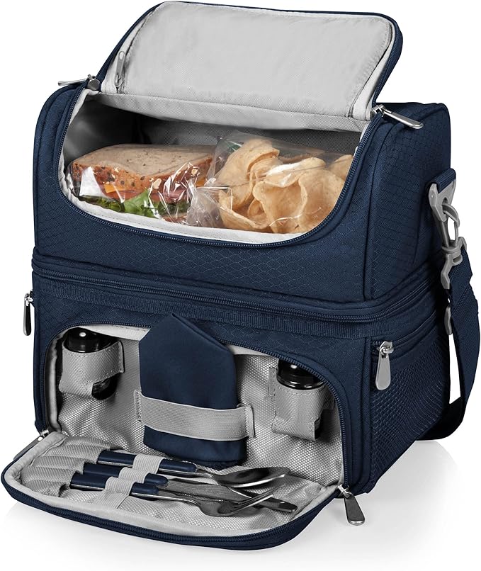 PICNIC TIME NFL unisex-adult NFL Pranzo Lunch Bag, Insulated Lunch Box with Picnic Set, Lunch Cooler Bag