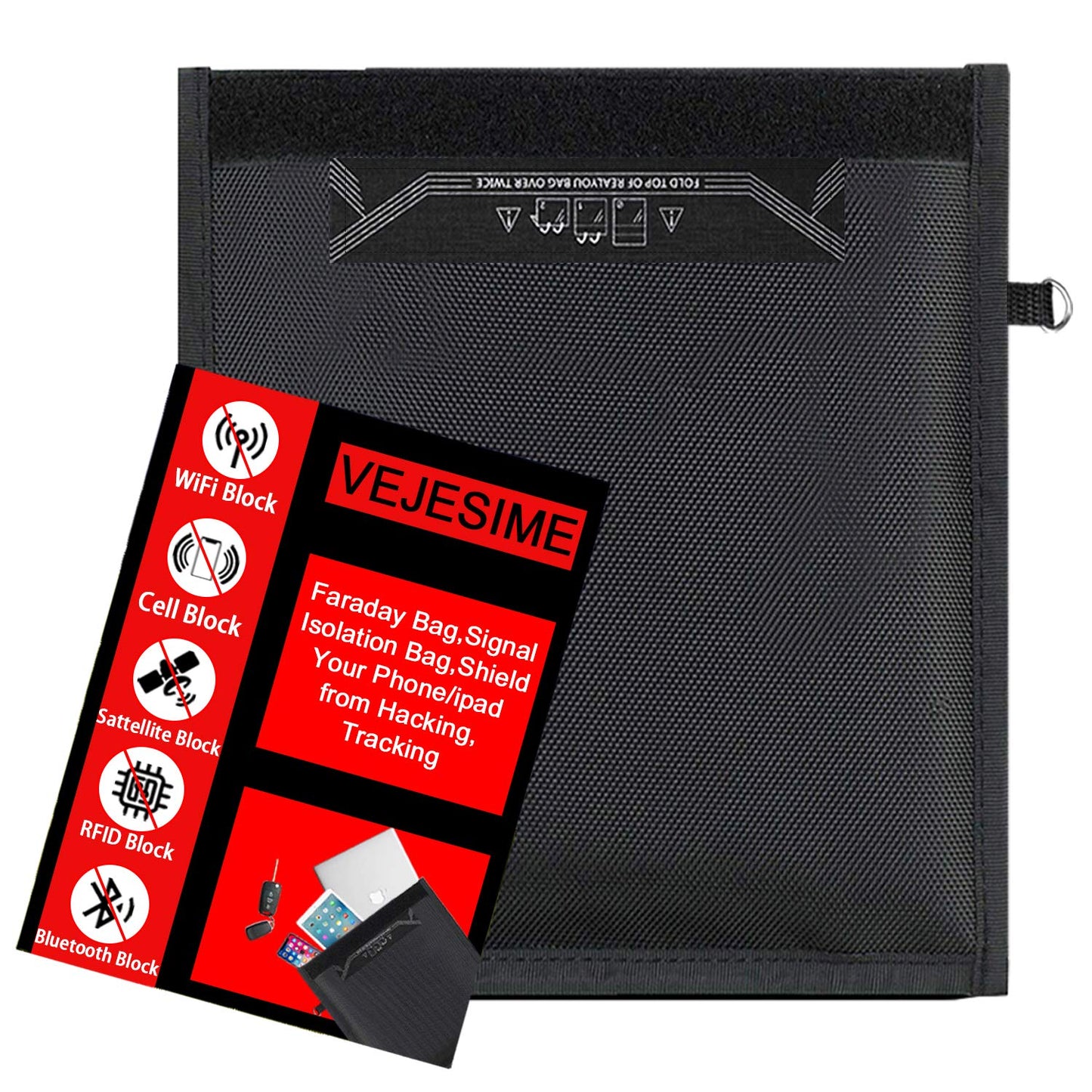 Farday Bag,Signal Isolation Bag,Shield Your Phone/ipad from Hacking,Tracking,and EM Protection with This Pouch -Shields NFC/WiFi/Bluetooth for Phones,Key Fobs and Credit Card (13.8"X17.7")