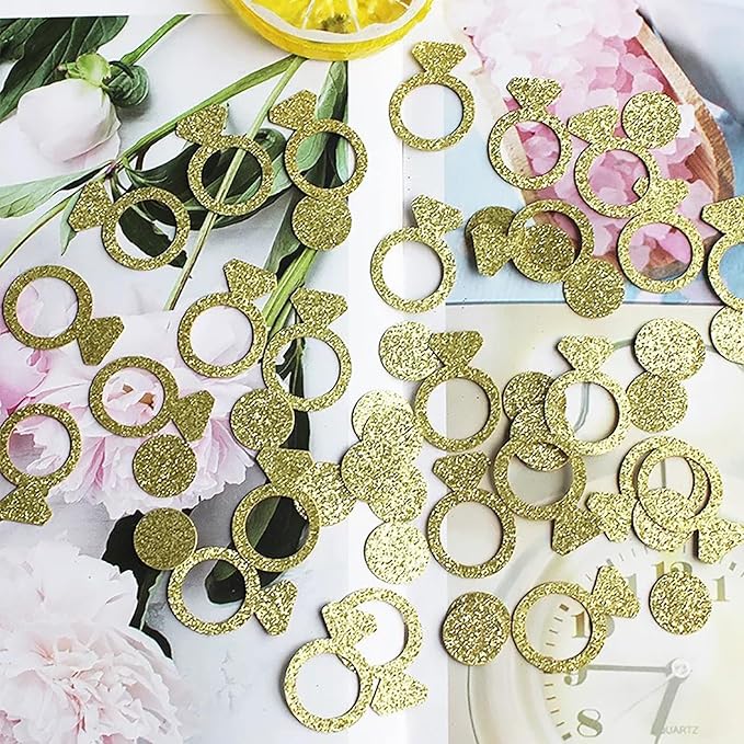Gold Engagement & Bridal Shower Table Confetti, 100 Pieces