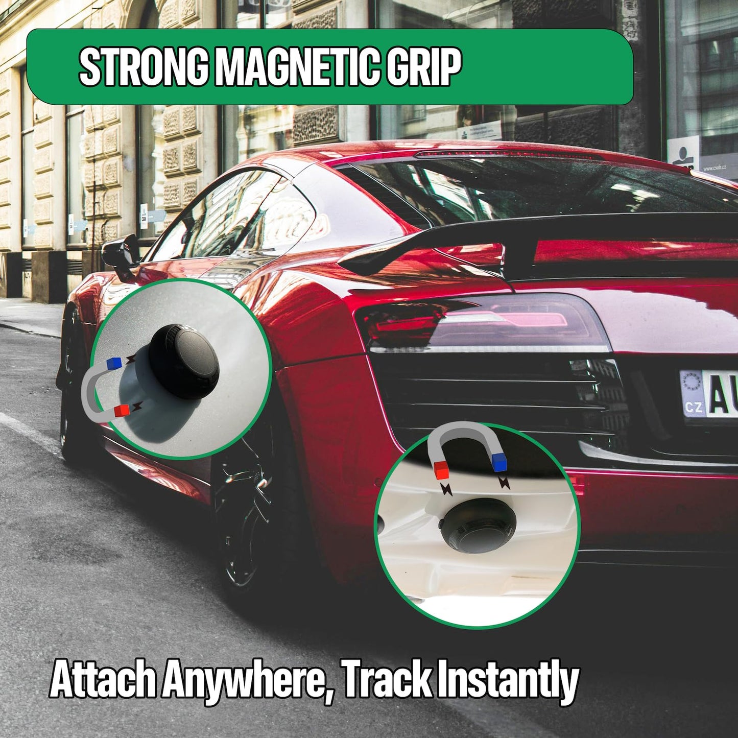 Magnetic Hidden GPS Tracker for Vehicles – 365 Days Battery Life, No Subscription, Car Tracker Device Hidden (iOS Tracker)