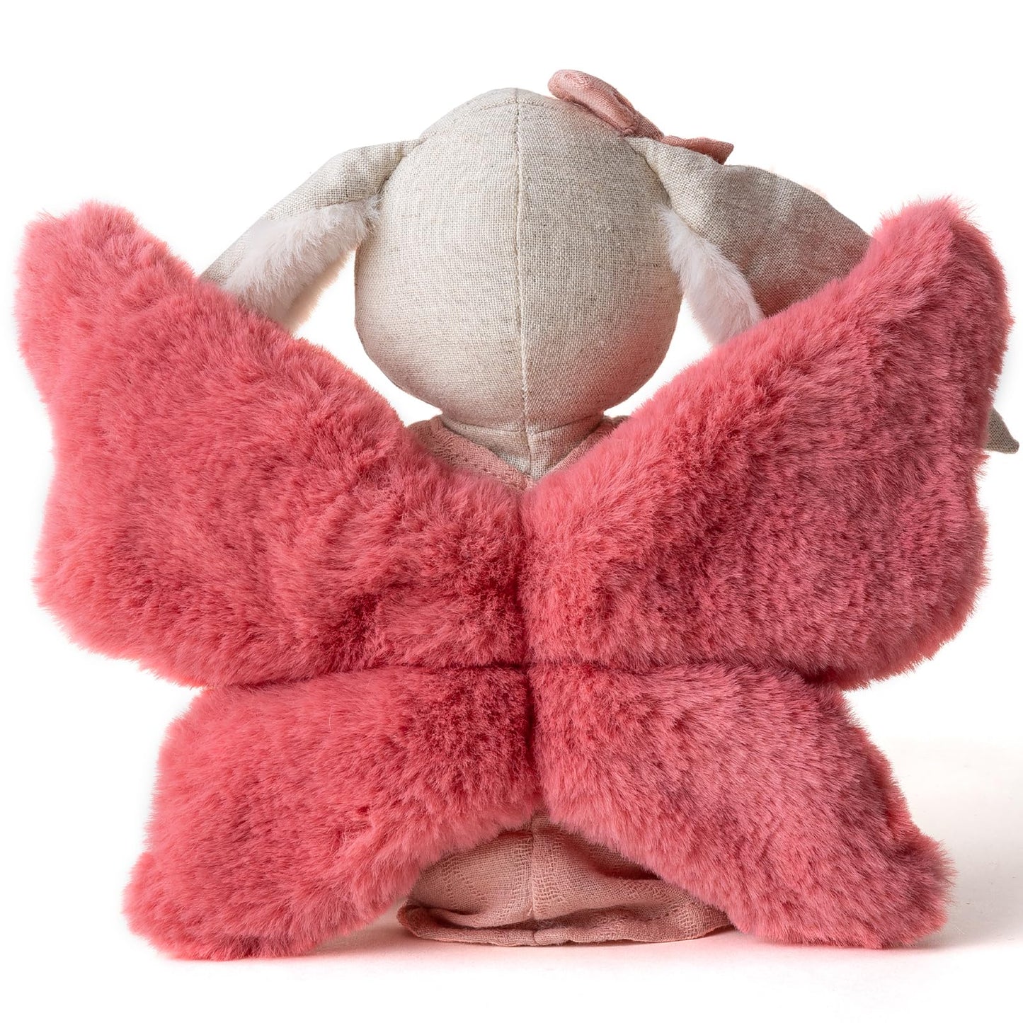 CUDDLE CORNER 11" Easter Bunny Plush Toy with Wings, Linen Cotton Stuffed Rabbit Animal, Easter Decor Plush Figure, Bunny Stuffed Animal Gift for Baby