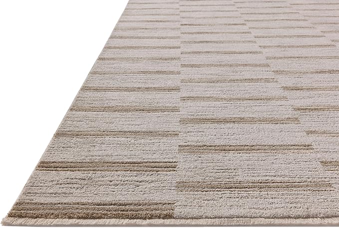 Loloi Amber Lewis Cali Collection CIL-04 Ivory/Tobacco 2'-7" x 8'-0", .25" Pile Height, Runner Rug