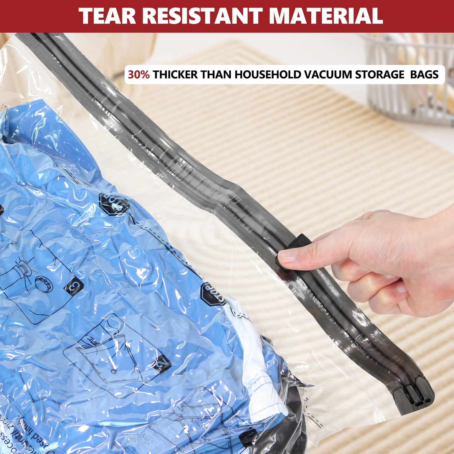 Vacuum Bags for Travel with Rechargeable Pump, 12 Combo (4L/4M/4S) Compression Packing Seal Bags for Luggage Suitcase, Space Saver for Clothing and Clothes Storage Travel