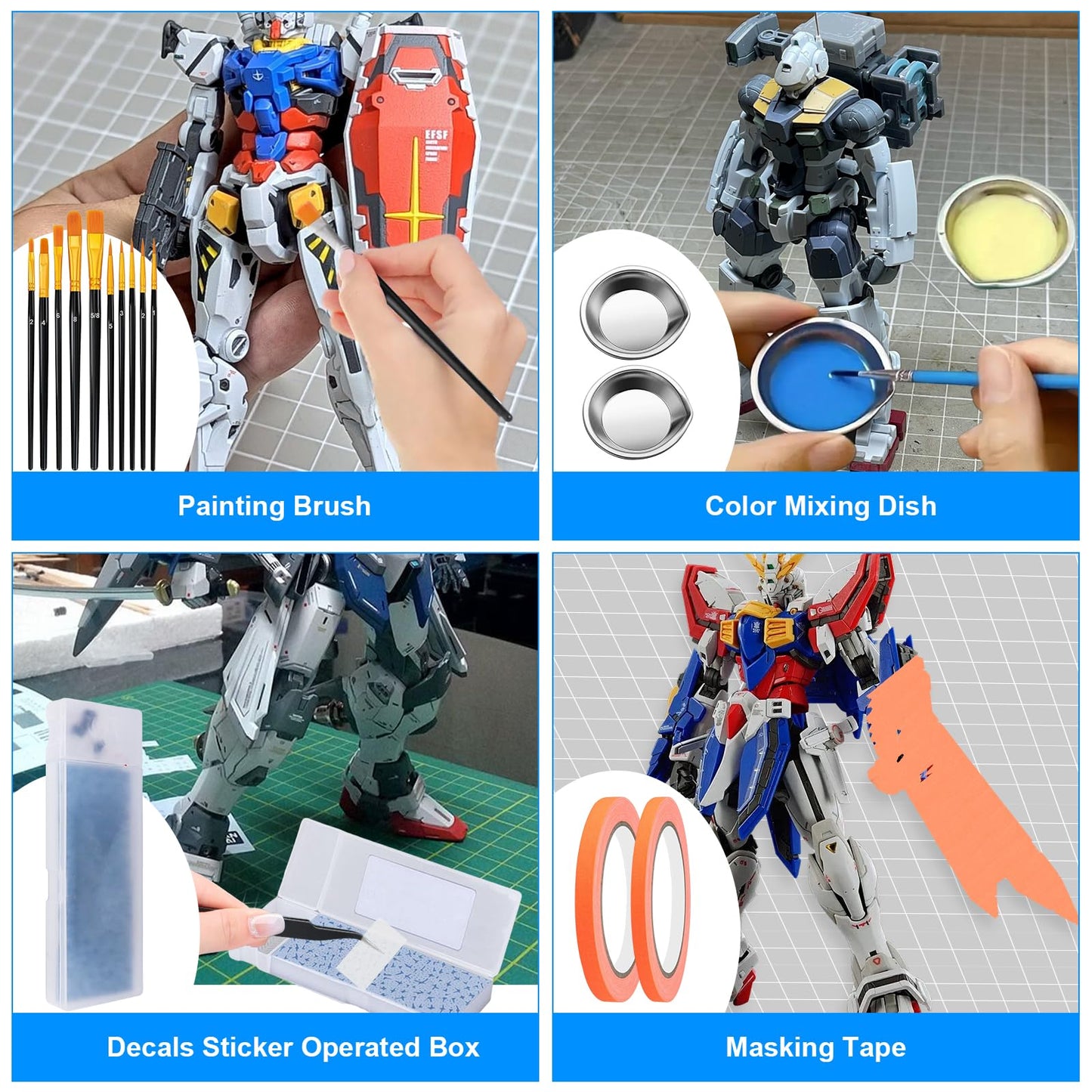 Gundam Tool Kit, 192 Pcs Professional Model Tool Kit for Gundam, Modeling Tools for Models with Decals Sticker Operated Box, Model Building Tools Hobby Tools Craft Set for Repairing Fixing Painting