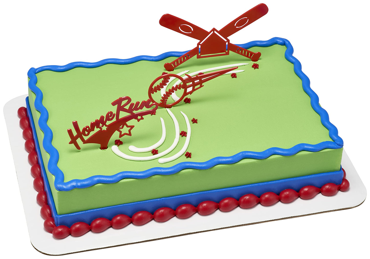 DecoSet® Home Run Baseball Set Cake Topper, Cake Decoration For Birthdays or Team Celebrations, Baseball Bats, Ball, and Home Run Cake Pics, 3 Piece Set