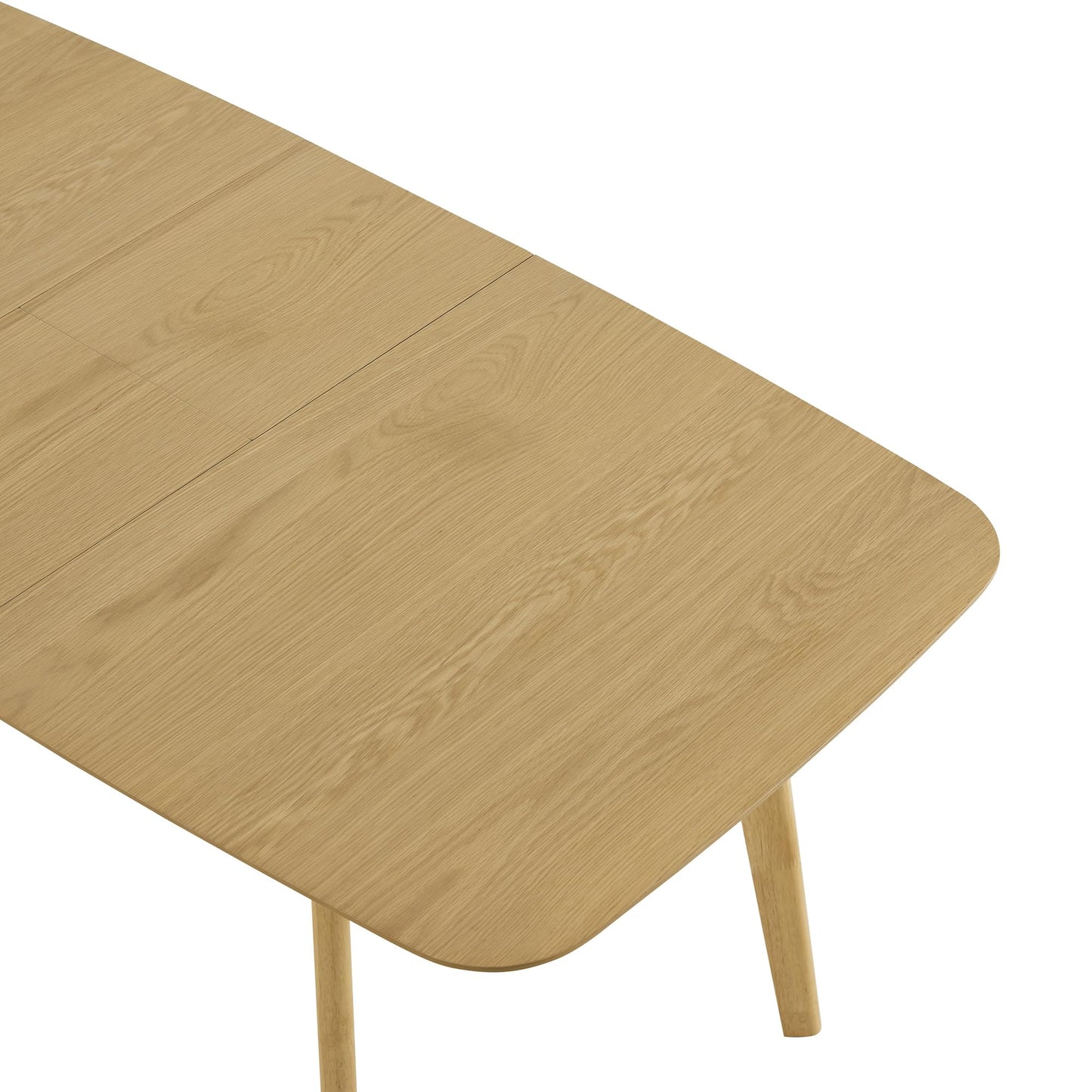 CHITA 59"-75" Extendable Dining Room Table for 4-6, Modern Wood Dining Table for Small Spaces, Kitchen, Space Saving Hidden Leaves, Solid Rubberwood Frame, Oak Veneer
