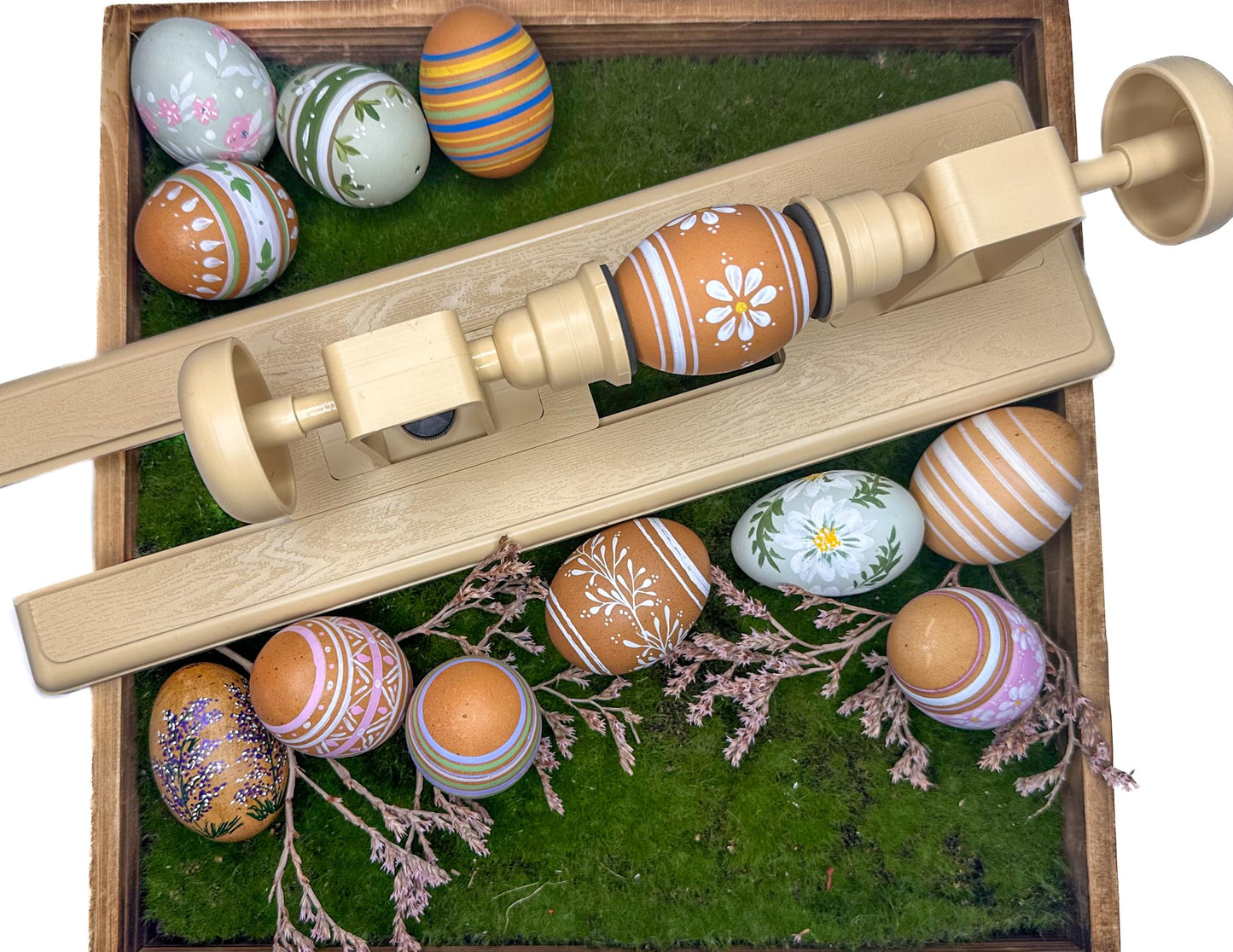 Ornament and Egg Decorating Craft Lathe for Creating Easy, Precise Easter Egg and Christmas Ornament Designs. Gentle Enough for Blown Eggs and Glass Ornaments.