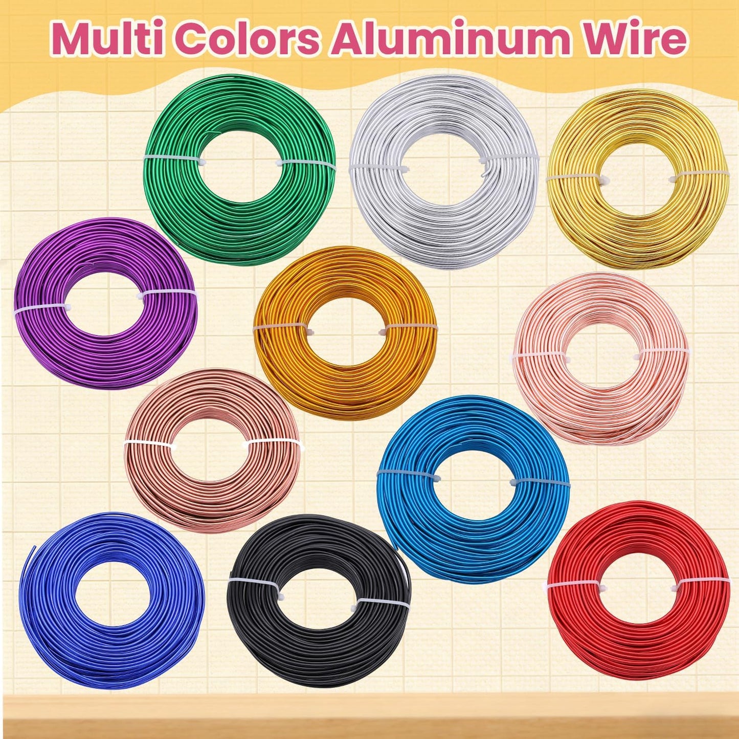 Purple Aluminum Craft Wire 1.5mm×100FT Bendable Metal Wire 16 Gauge for Jewelry Making DIY Art Projects Floral Fishing Reusable Wires