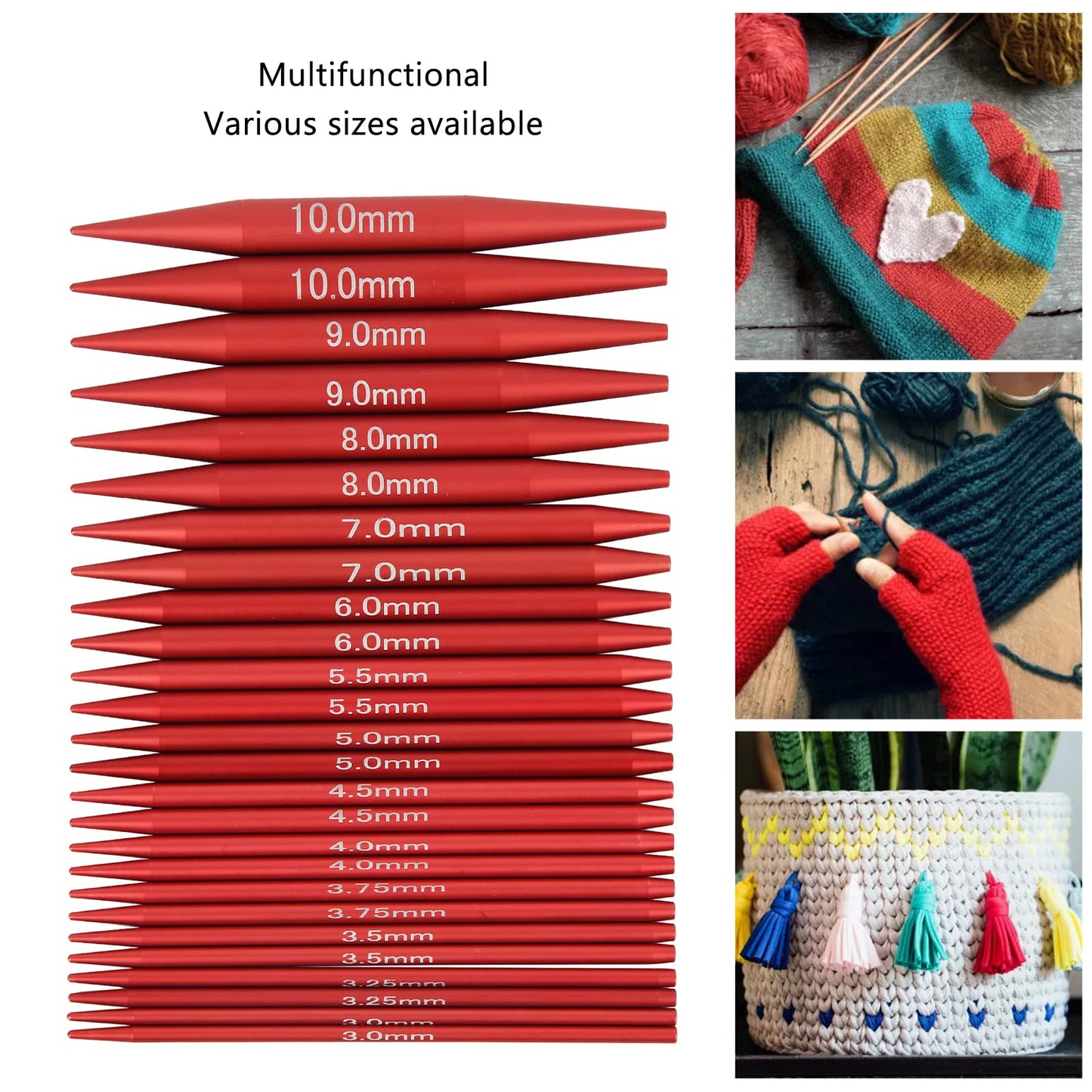 Fayelume Interchangeable Knitting Needles, Circular Knitting Needles Set, with Storage Case and Extension Cable Knit, for Beginners, 3 MM to 10 MM