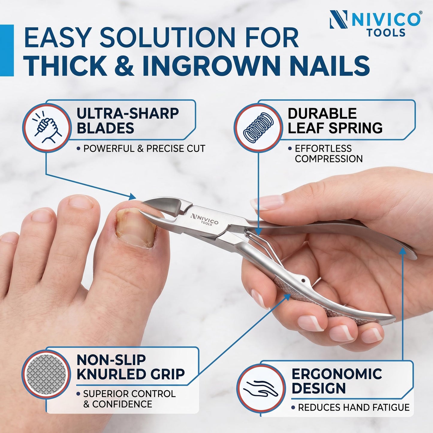 Nail Cutter 4" - 10cm, Single Leaf Wire Spring - Professional Nail Clipper Printed Handle Satin Finish, Stainless Steel Nail Trimmer Single leaf Wire Spring for Manicure