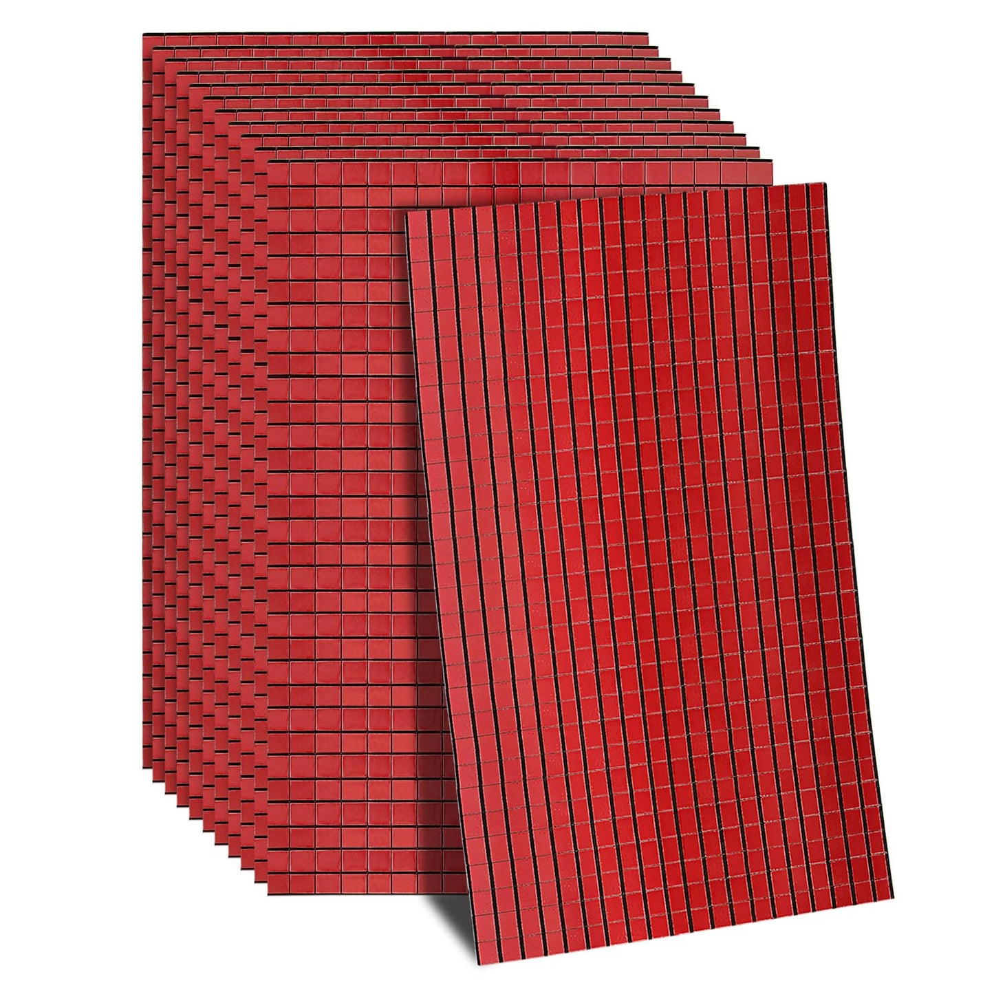 MECCANIXITY 7200 PCS Glass Mirrors Disco Ball Tiles Self-Adhesive Red Mirror Mosaic Tiles 5 x 5mm for Disco Ball, DIY Craft, KTV Decoration 12 Sheet