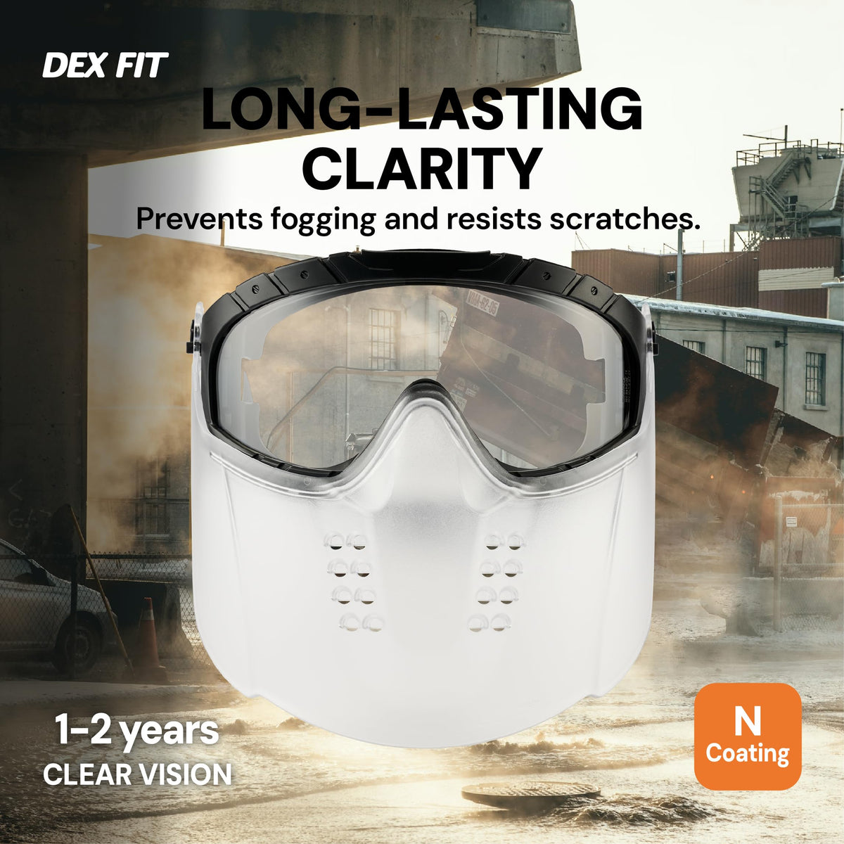 SG220 Plus Full Face Safety Goggles with Detachable Shield
