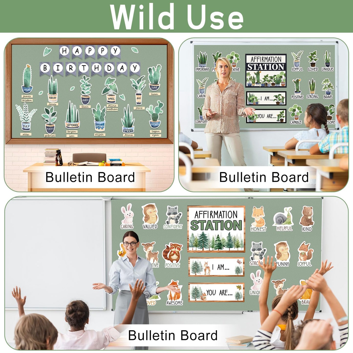 Sage Green Bulletin Board Roll Reusable Waterproof Erasable Bulletin Board Fade Resistant Wrinkle Resistant Poster Non-Woven Fabric Bulletin Board Roll for Classroom Decor Wrap Craft 15.55" x40ft