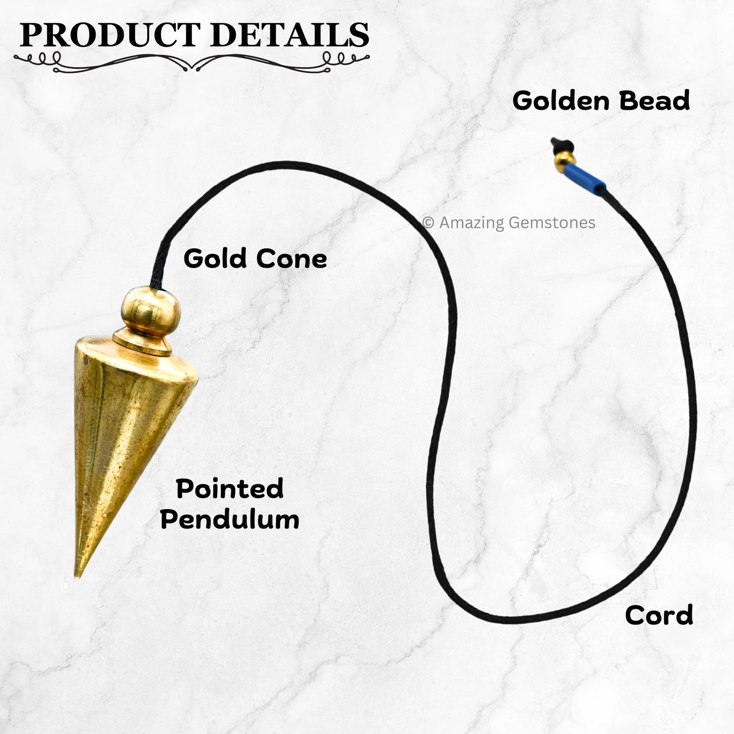 Healing Metal Pendulums for Divination, Gold Pointed Cone Steel Copper Pendulum High Energy Pendulo de Bronce Pendulos de Mesa MP92