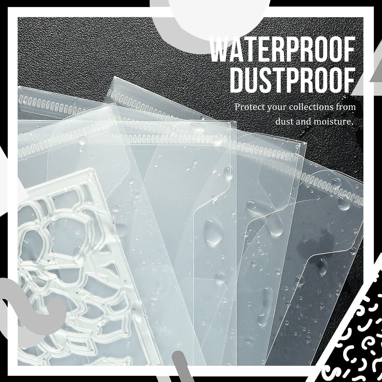 20 PCS Clear Stamp & Die Storage Bag and Rubber Magnetic Sheets, 7 x 5 Inch Resealable Large Plastic Envelope Pocket for Card Making DIY Scrapbooking Paper Craft Cutting Dies Stencil (0.6mm Thickness)