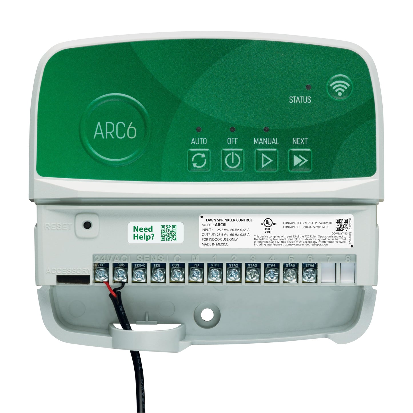 Rain Bird ARC6 App-Based Indoor Smart WiFi Irrigation Sprinkler Timer/Controller, 6-Zone/Station, EPA WaterSense Certified, Compatible with Alexa, Indoor 6-Station