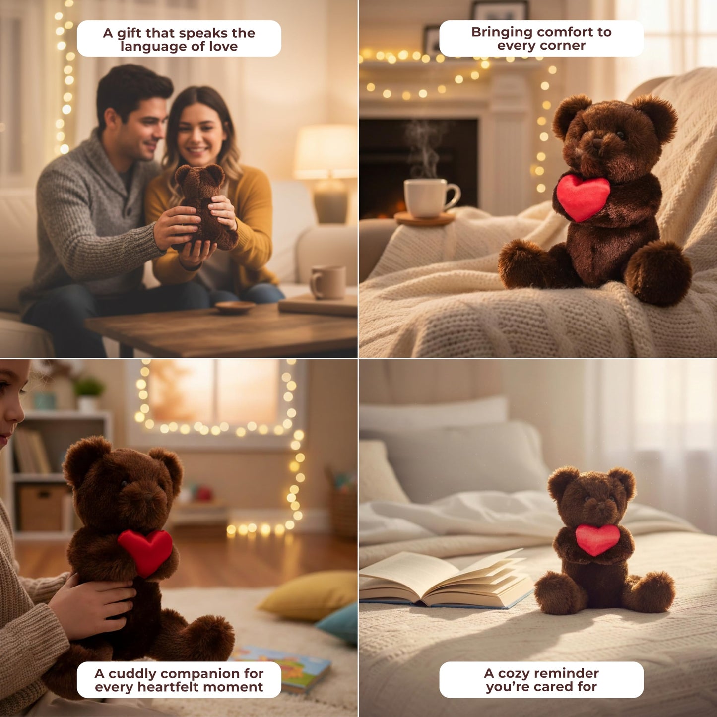 Bearington Remington Teddy Bear for Valentines Day - 9.5" Soft and Cuddly Valentines Day Stuffed Animals - Adorable Bear Stuffed Animal Plush Gift for Kids, Girlfriend, and Romantic Celebrations