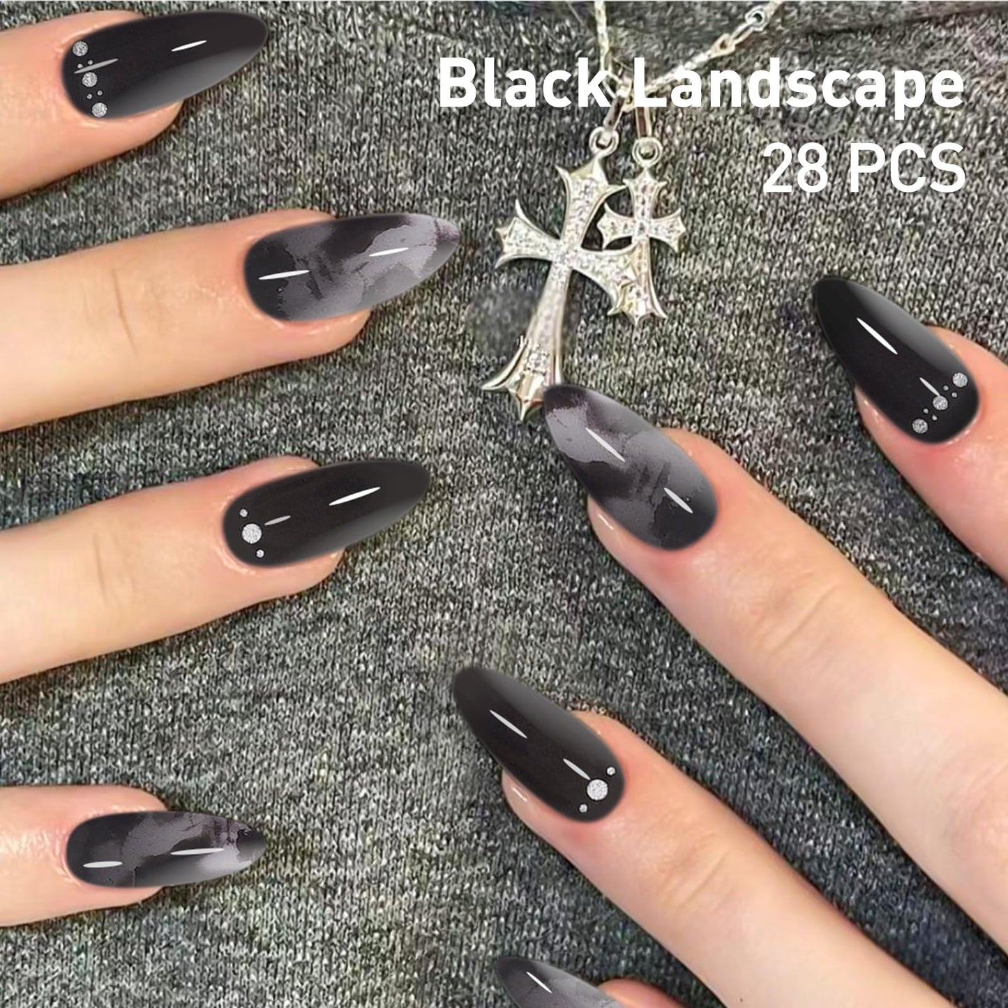 DUKASOU Semi Cured Gel Nail Strips, 56Pcs Nail Art Stickers/Wraps, Long Lasting UV Nail Polish Strips for Adults(Black Pink Butterfly)
