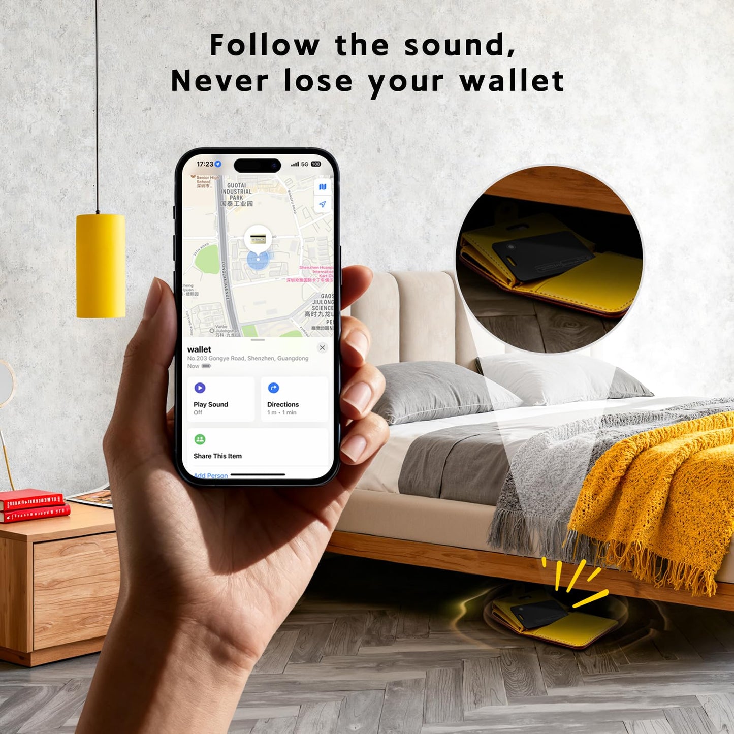 Tracker Card for iPhone & Android, Tracking Card with Apple Find My & Google's Find Hub, Rechargeable Slim Wallet Tracker Card for Wallet, Luggage, Keys,IP68 Waterproof