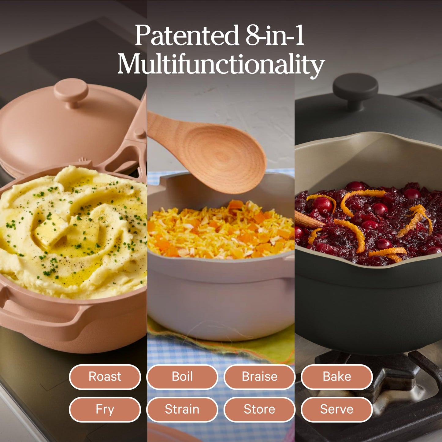 Our Place Mini Perfect Pot | 2.5 Qt Ceramic Pot with Lid & Spatula | Patented 8-in-1, PFAS-Free Nonstick, Non-Toxic Cookware | Induction & Oven-Safe up to 450°F | Char