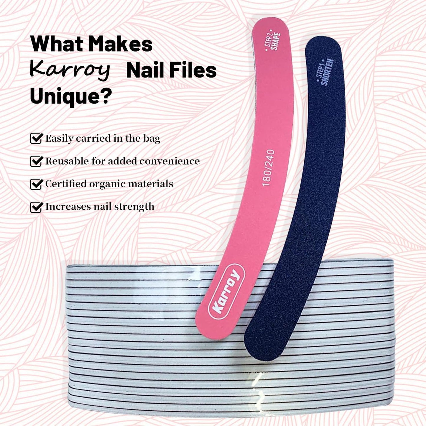 HiLemon Nail Files, Dual Sided Nail Files for Natural Nails, Emery Boards Nail Filer for Acrylic Nails 180/240 Grit 20pcs