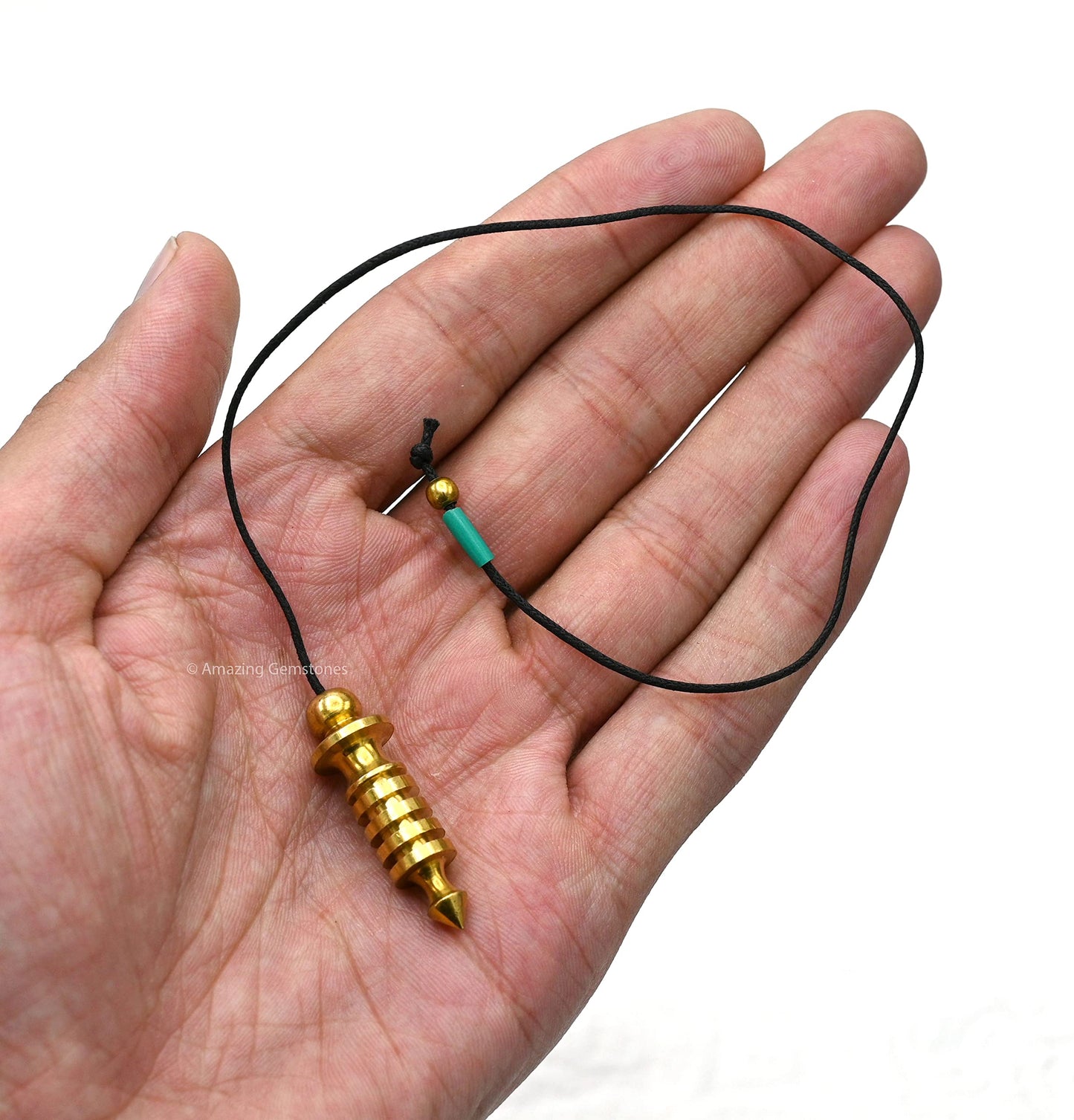 Amazing Gemstone Healing Metal Pendulums for Divination, Gold 4 Ring ISIS Steel Copper Pendulum High Energy Pendulo de Bronce Pendulos de Mesa MP37