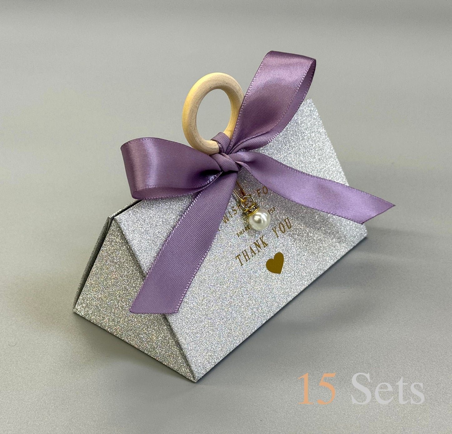 ZJSXINDI 15 Pcs Favor Boxes Gift Wrap Boxes Silver Flash Gift Box 5"x 3" For Party Favor, Weddings, Bridal Showers, Bridesmaids... Gift Wrap Boxes Bulk for Crafting (Purple)