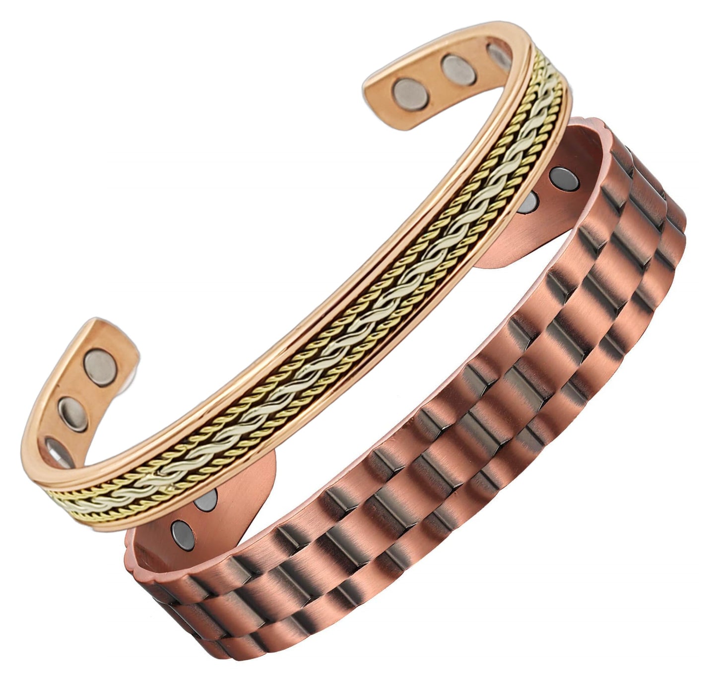 Earth Therapy - The Original 100% Pure Copper Magnetic Bracelets - ROPE and GEAR Cuff - Adjustable Unisex Sport Bands with Ultra Strength Magnets