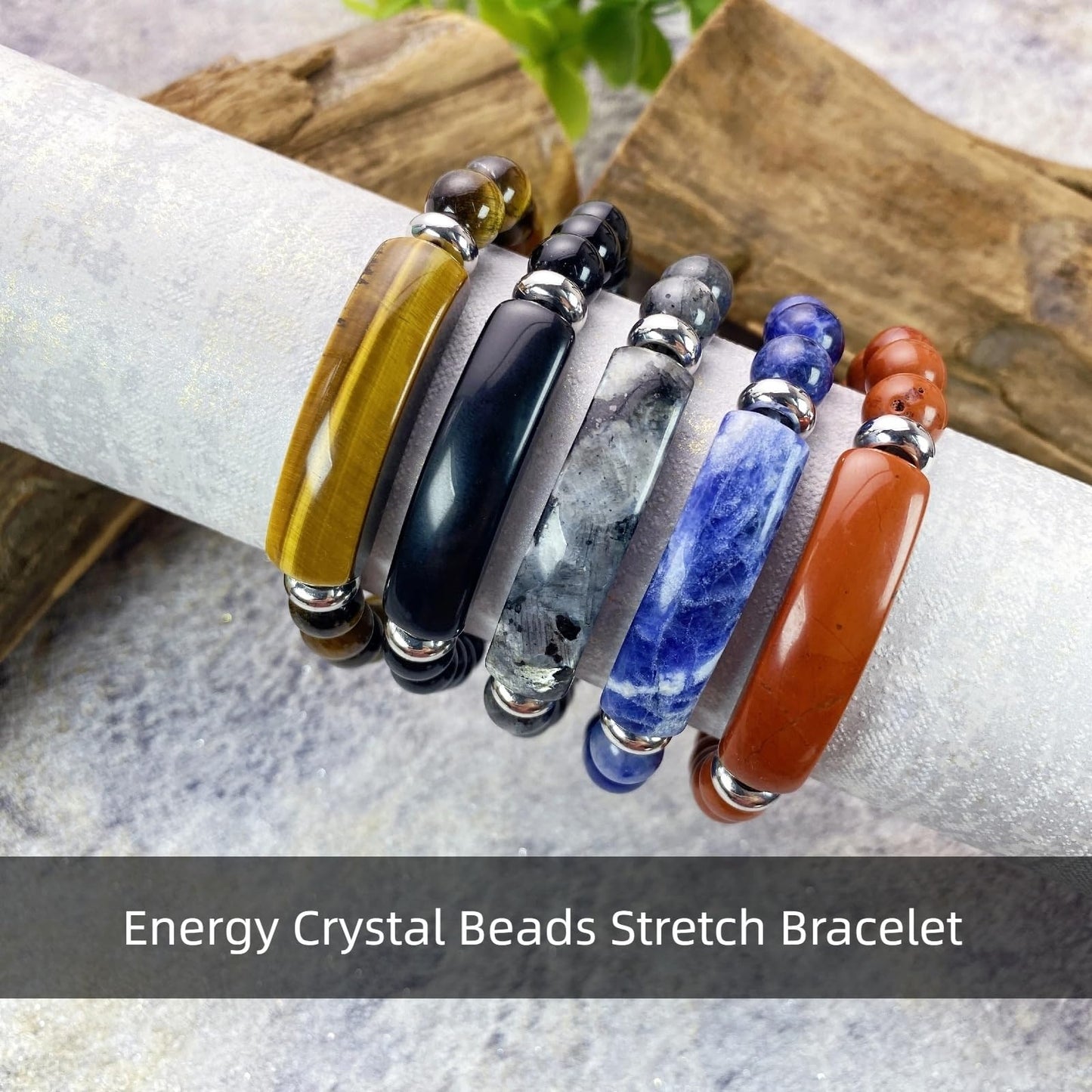 EDEN'S CALL 8mm Healing Crystal Beads Stretch Bracelet Handmade Good Luck Energy Chakra Stone Beaded Bangle, Black Obsidian