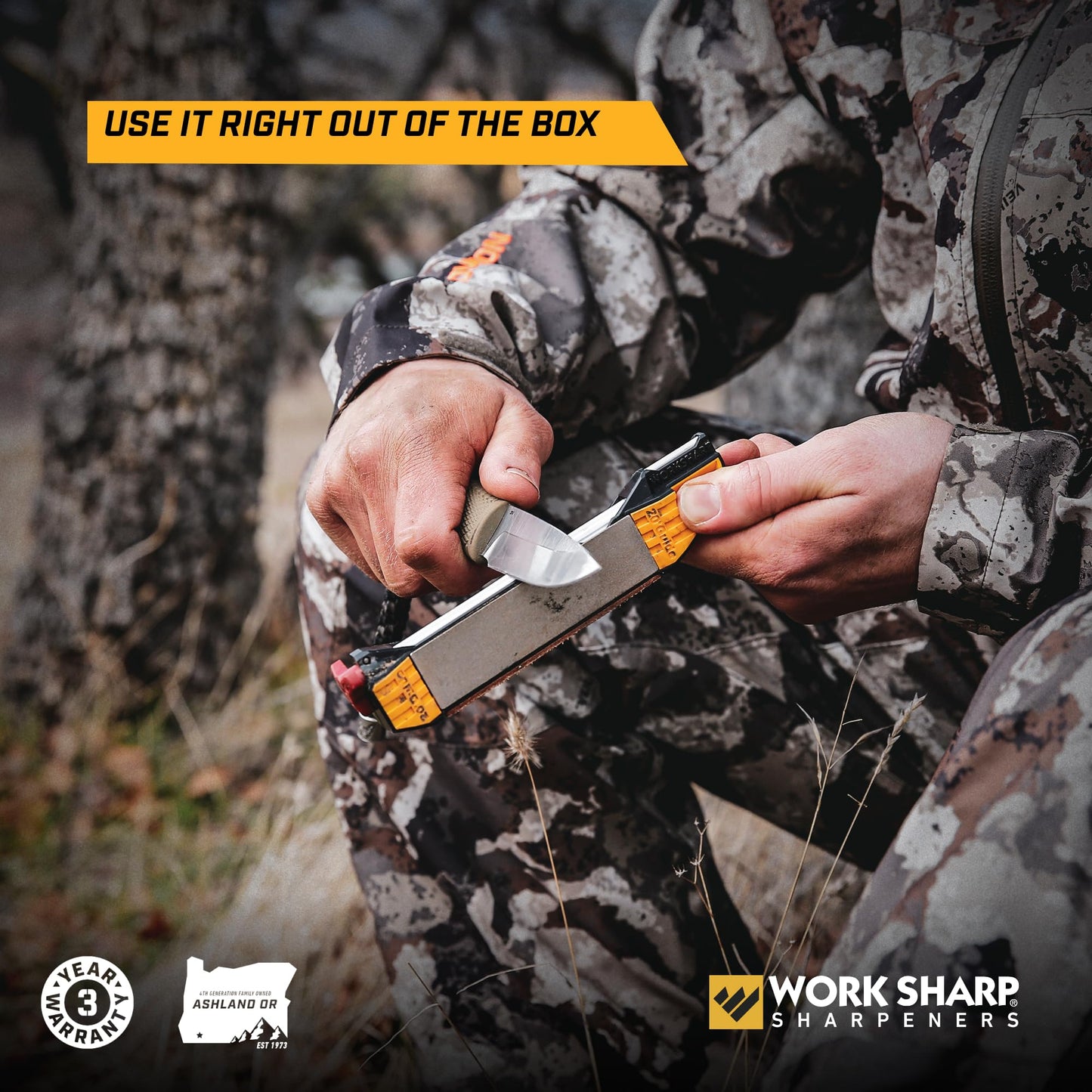 Work Sharp Guided Field Sharpener, Compact Travel Knife Sharpener Tool