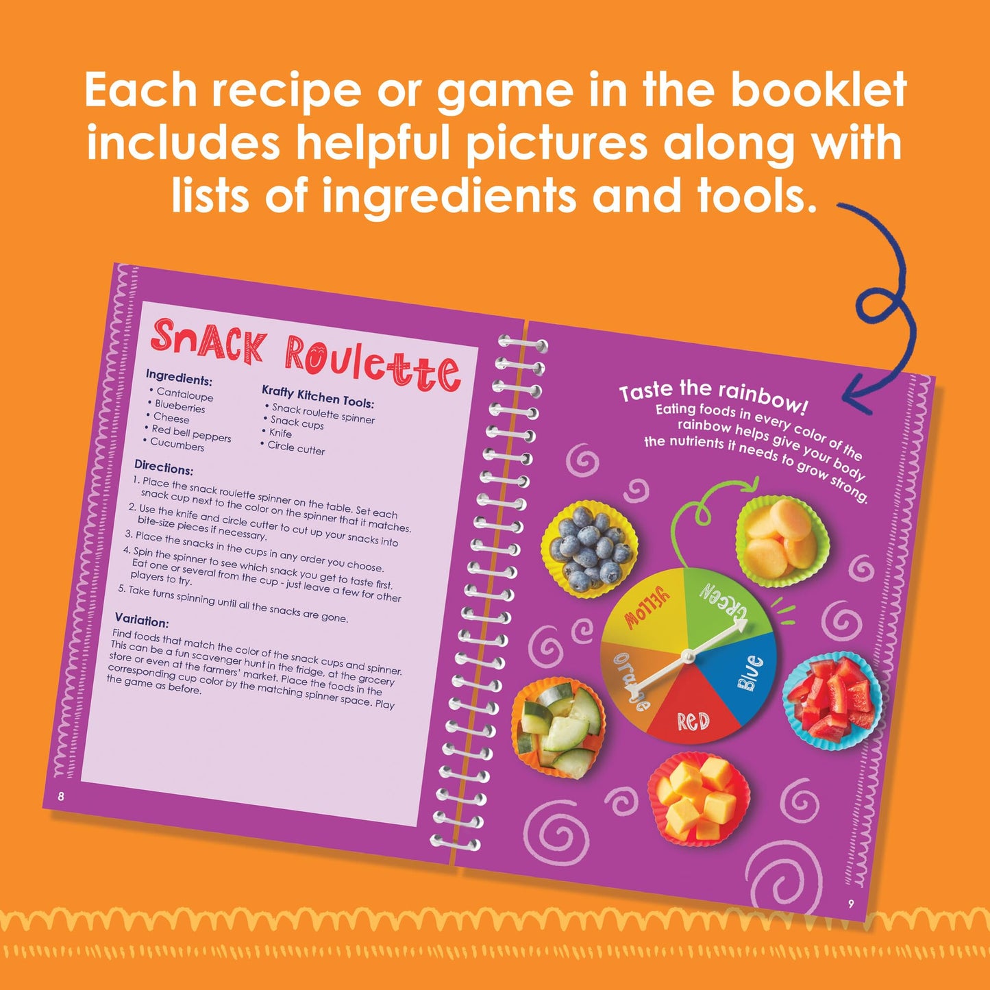 MindWare Best You Krafty Kitchen Snacks Kit, Kids Cooking and Snack Prep Set with Games and Recipes, Hands On Food Exploration Activity for Kids Ages 5 and Up, Healthy Eating Play Kit
