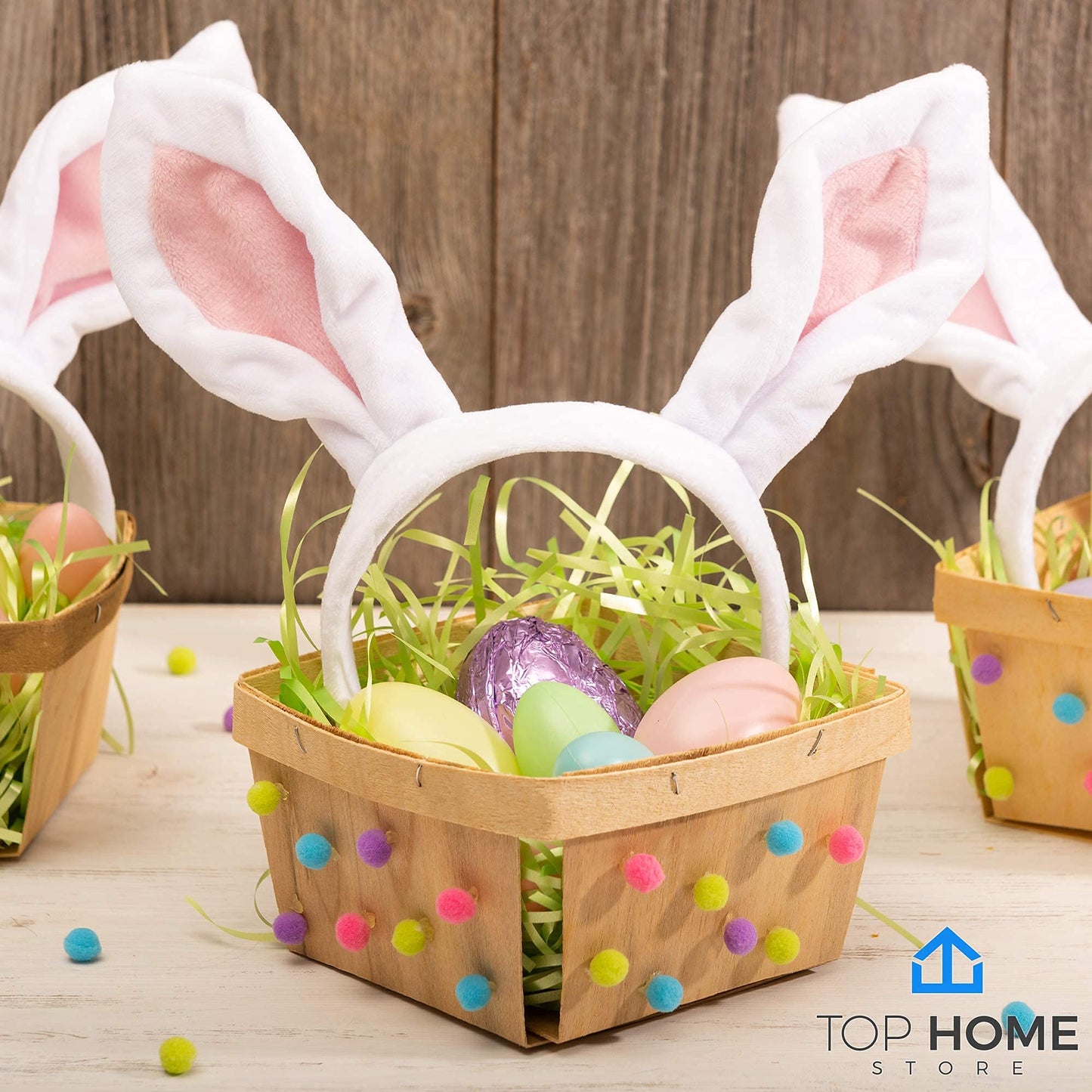 One Quart Wooden Gift Baskets (10 Pack); for Picking Fruit or Arts, Crafts and Decor; 5.75” Square Vented Wood Boxes