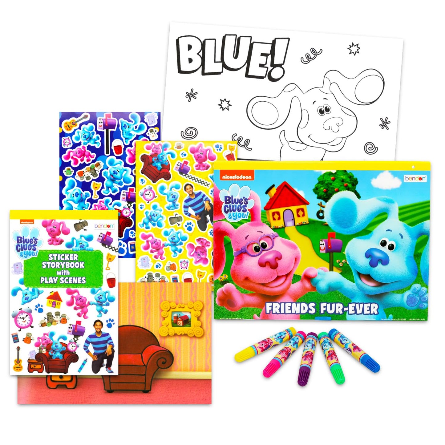 Nickelodeon Blue's Clues Lap Desk Activity Set for Kids with Case, Coloring Book, Sticker Book, Games, Puzzles and More | Blue's Clues Travel Lapdesk Activity Pack