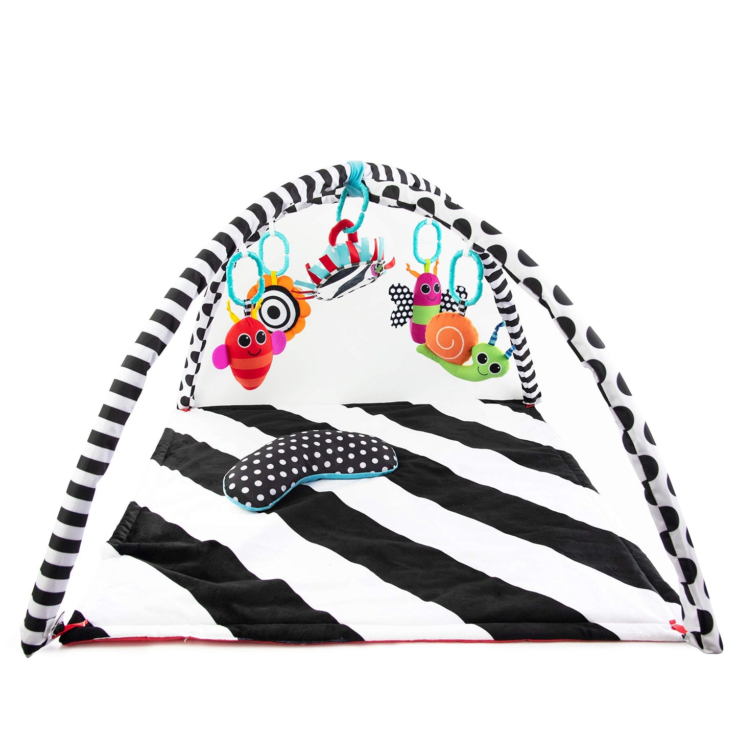 Sassy Black & White Tummy Time Playmat for Tummy or Back Play with Detachable Toys, Ages 0+ Months