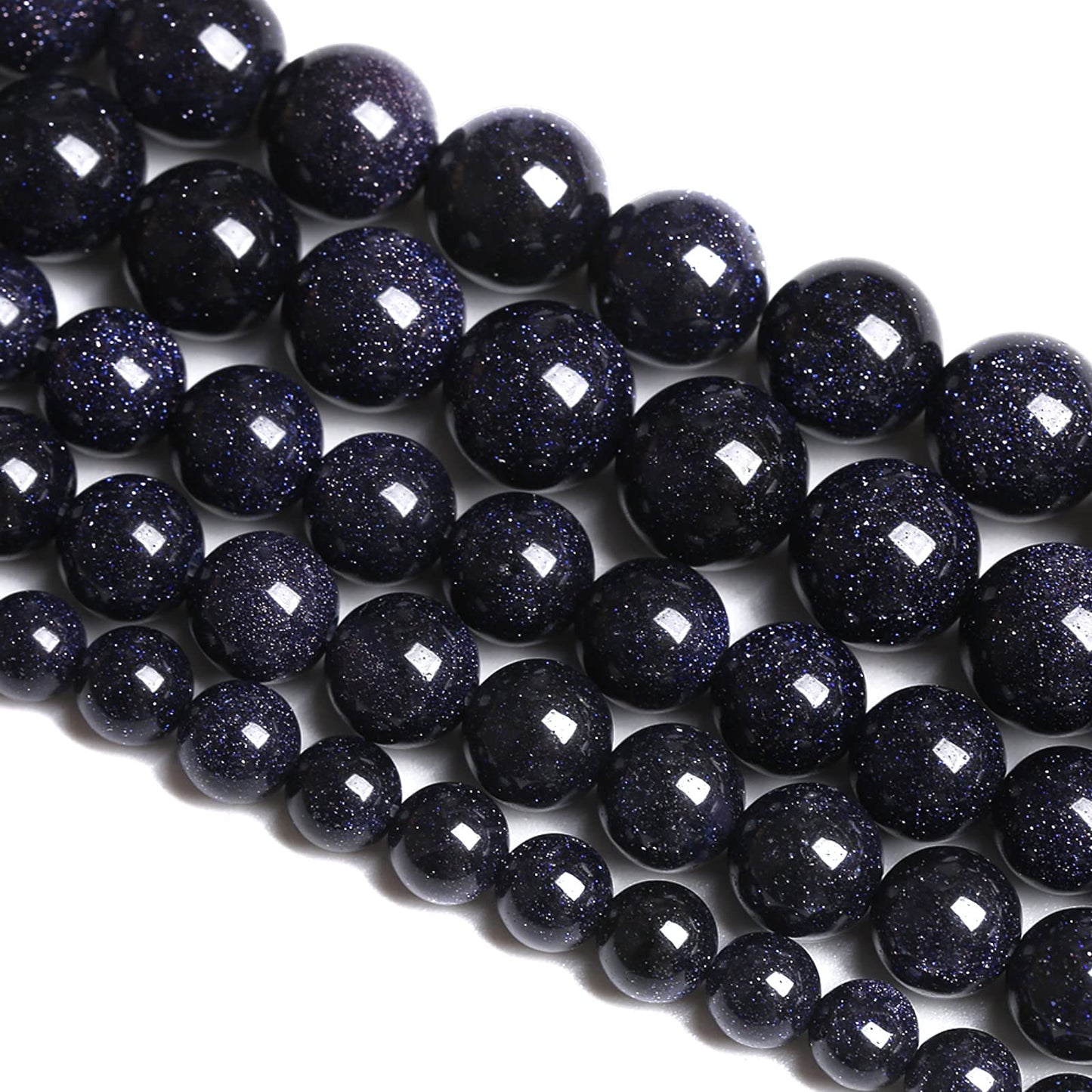 8MM 45PCS Blue Sandstone Spacer Loose Beads for Jewelry Making DIY Bracelet 1 Strand