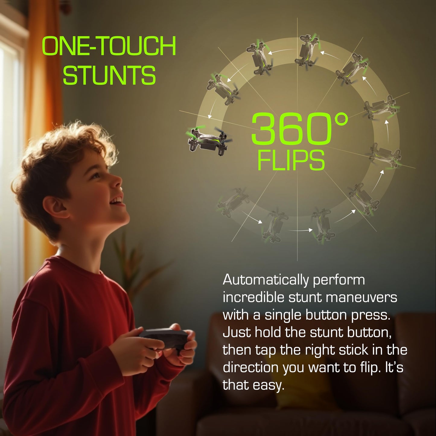 Sky Viper Dash Nano Performance RC Drone, Fast Safe Indoor Flying, Rechargeable Battery