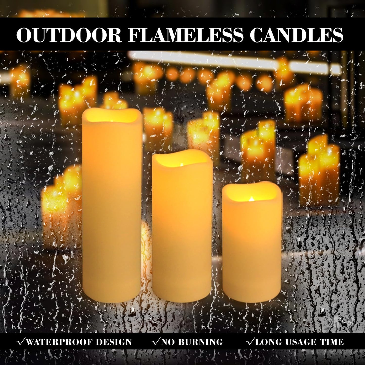 fclayvts 24-Pack LED Flameless Candles with Remote Control -Flickering Electric Candles- Timer Candles -3D Flame, for Halloween Christmas Parties,Wedding,Home,Gift and Special Occasions(Three Sizes)