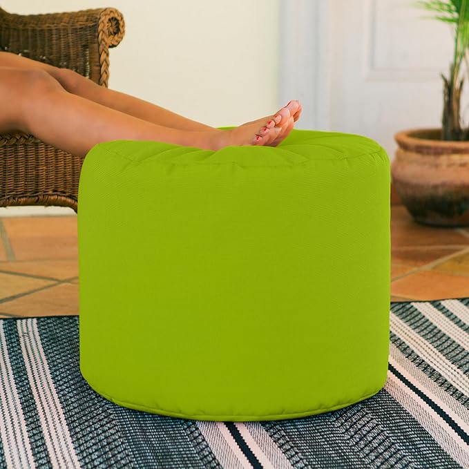 Jaxx Spring Indoor/Outdoor Bean Bag Pouf Ottoman, Lime
