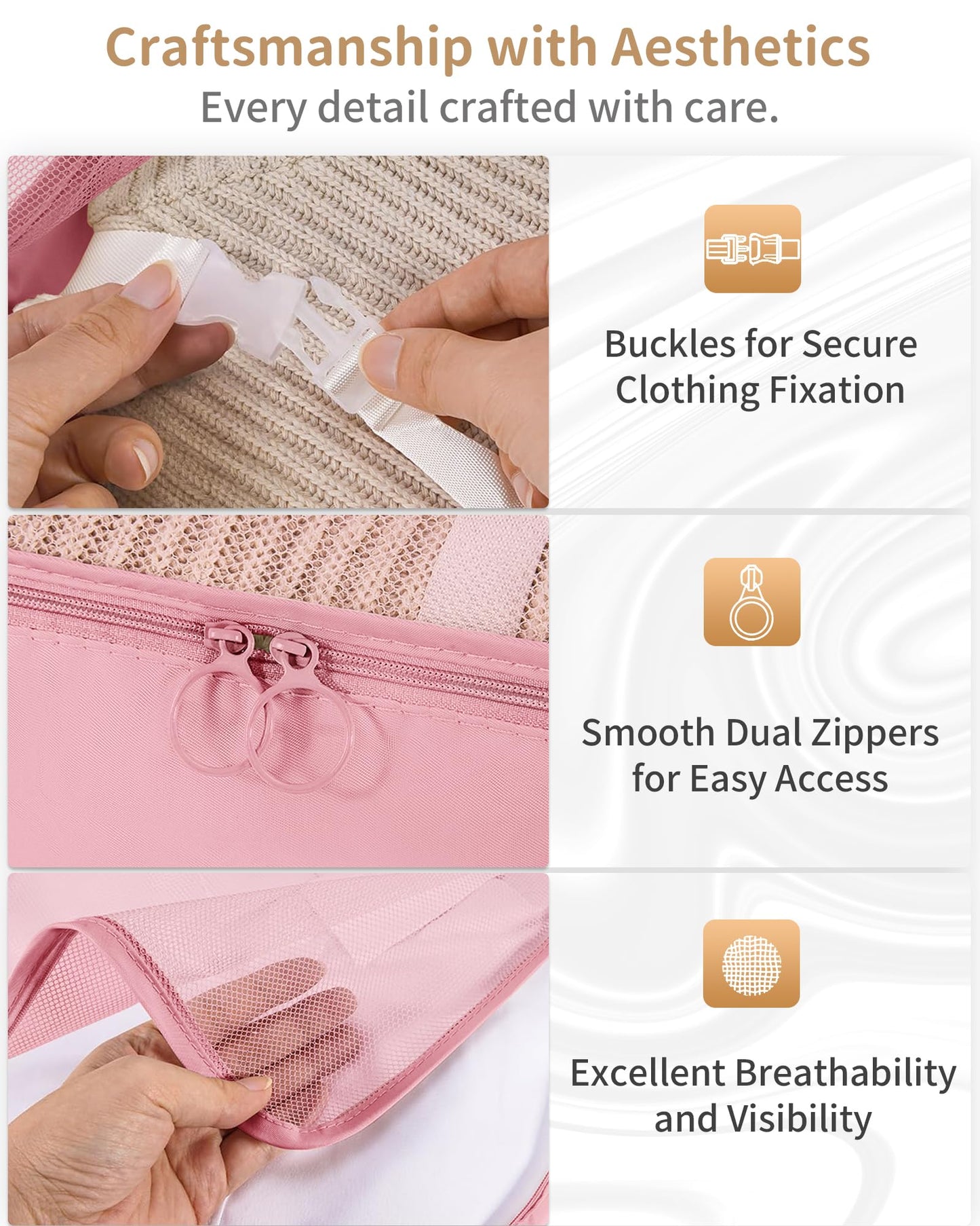 TRMFUSA Packing Cubes 11 Set, Suitcase Organizers, Luggage Organizer Bags, Packing Cubes for Travel, with Toiletry Bag, Travel Essentials,Pink