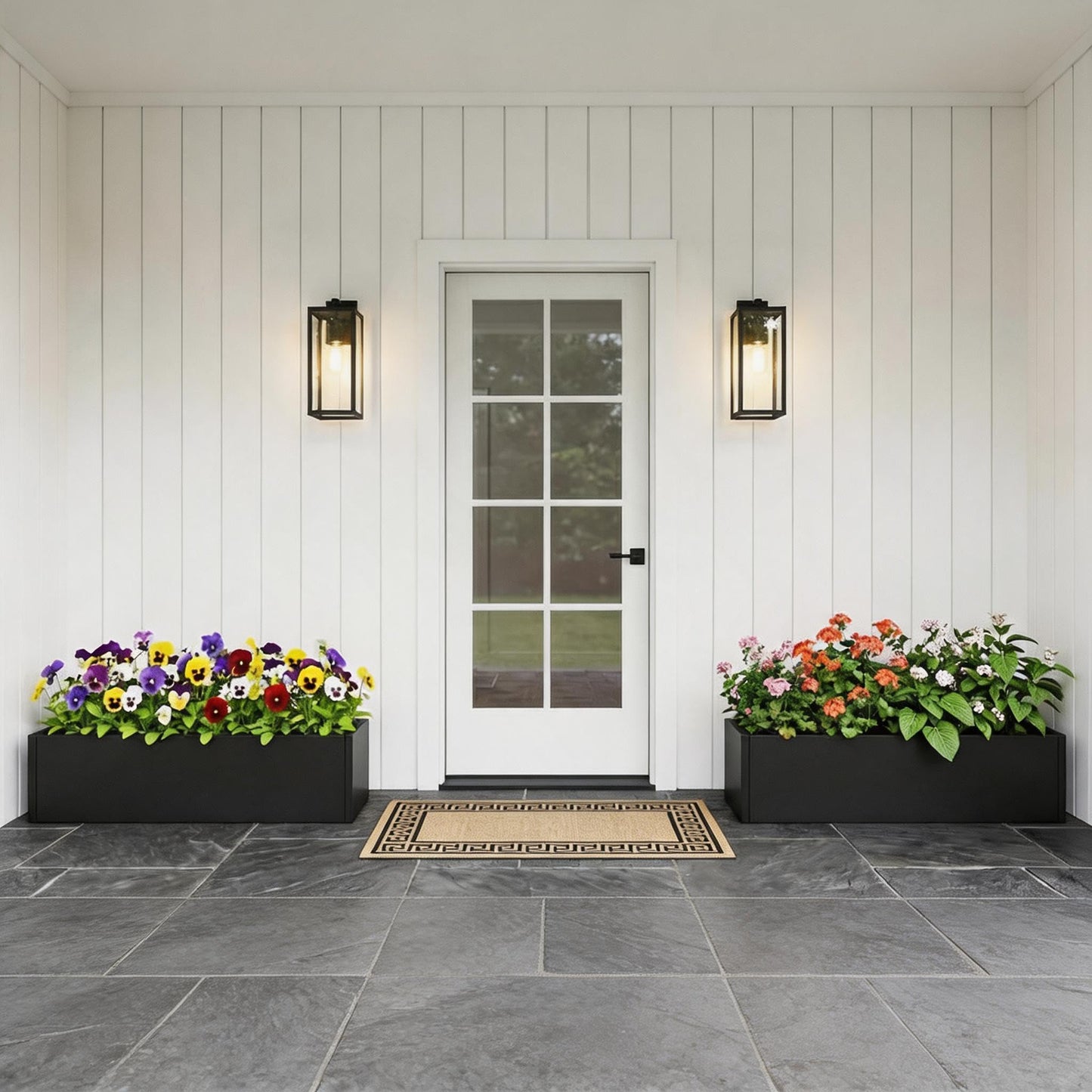 Garvee Metal Rectangular Planter Box 2 Pack, 36" Long Planter with Drainage Holes Hanging Flower Pot - Heavy Duty Window Sill Box Steel Planters for Outdoor/Indoor Plants, Flowers