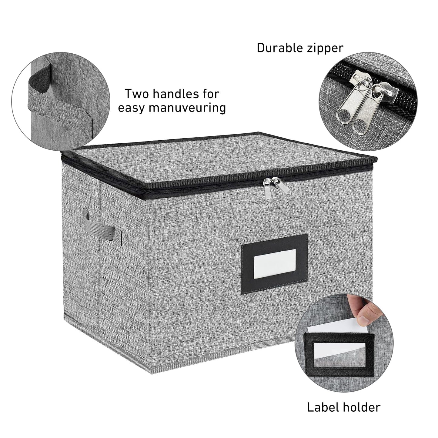 HURZMORO Wine Glass Storage Box with Dividers – Durable Oxford Fabric Stemware Case for 12 Highball Glasses,Stackable & Portable Wine Glass Storage Box with Handles & Zipper for Safe Moving (2-Pack)