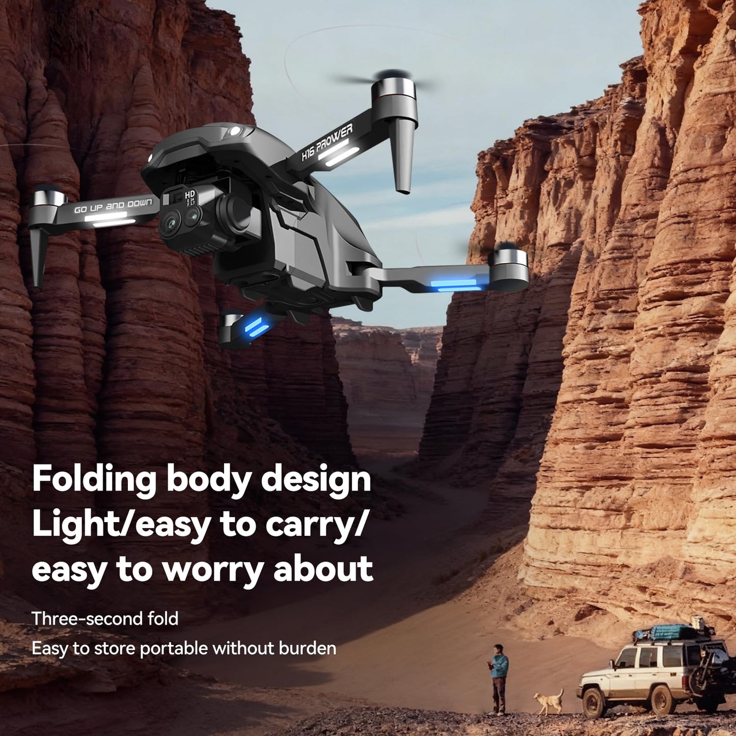 Camera Drone, TODAMU Drone with Camera for Adults&Beginners, Brushless FPV Mini Drone Easy to Fly, Obstacle Avoidance, Stable Hover, Gesture Selfie, Foldable Hover RC Quadcopter with 2 Batteries, Headless Mode