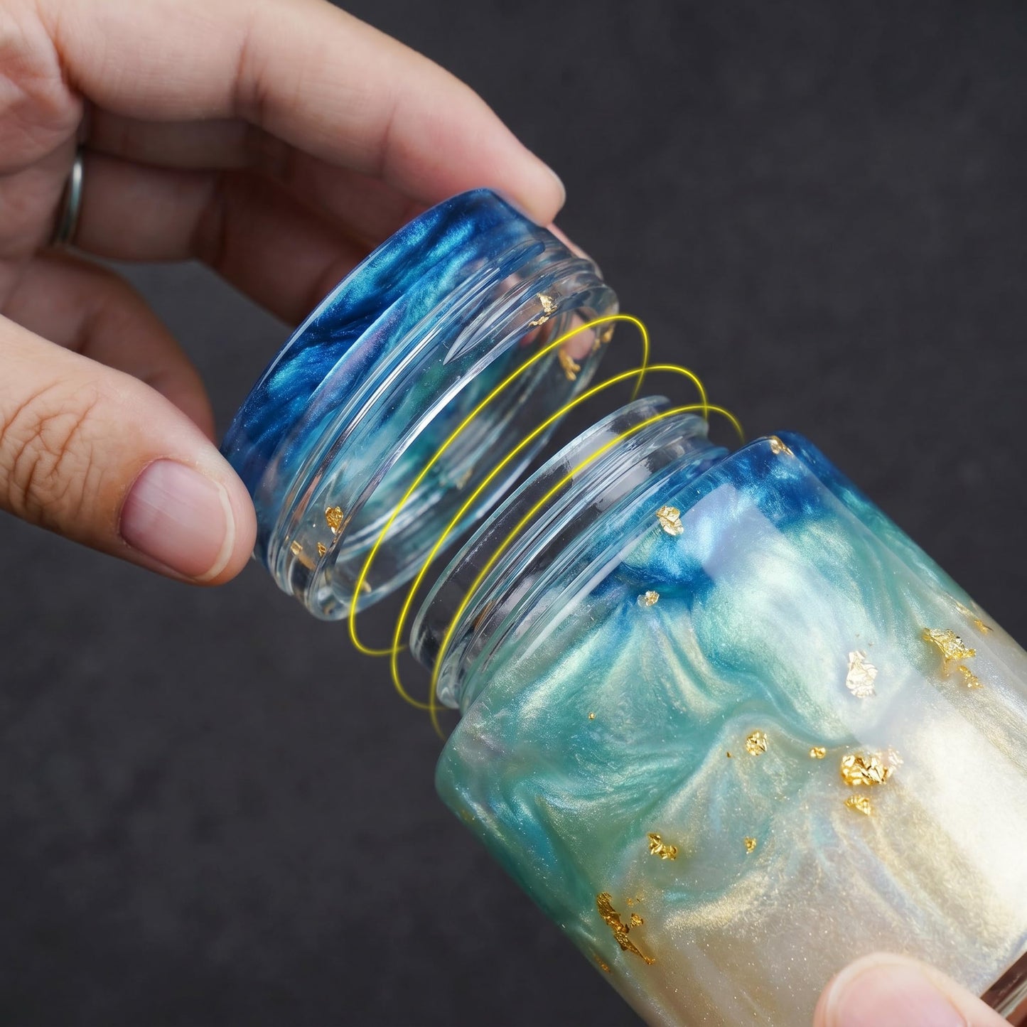 NiArt Epoxy Resin Casting Soft Silicone Mold Wide Mouth Screw-On Cap Bottles (Cuboid+Straight-Sided Cylinder), DIY Art Craft Multipurpose Home Lid Storage Container Jewelry Jar Holiday Decoration