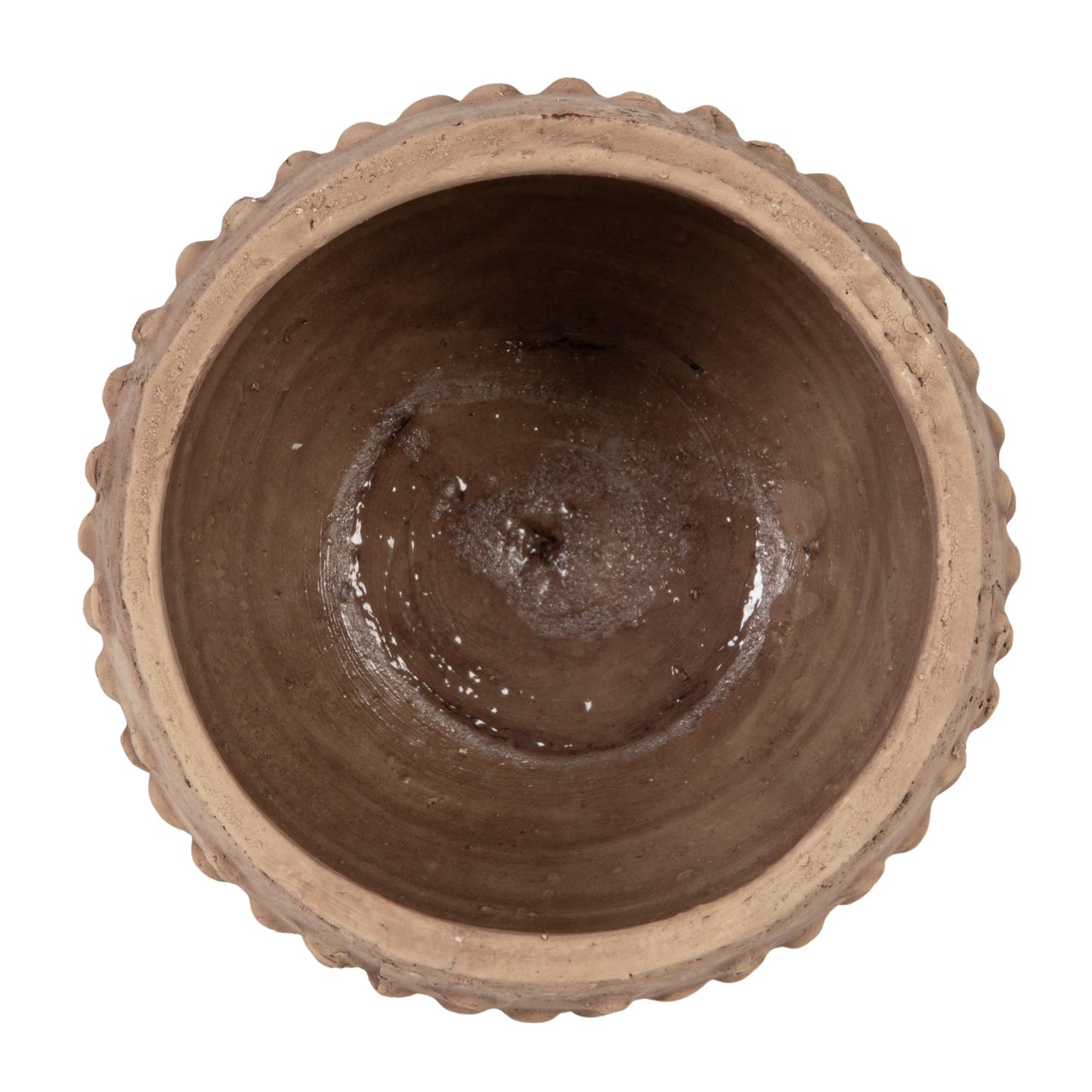 Creative Co-Op 9.25" Round Sandstone Hobnail Planter with Distressed Finish, Greige