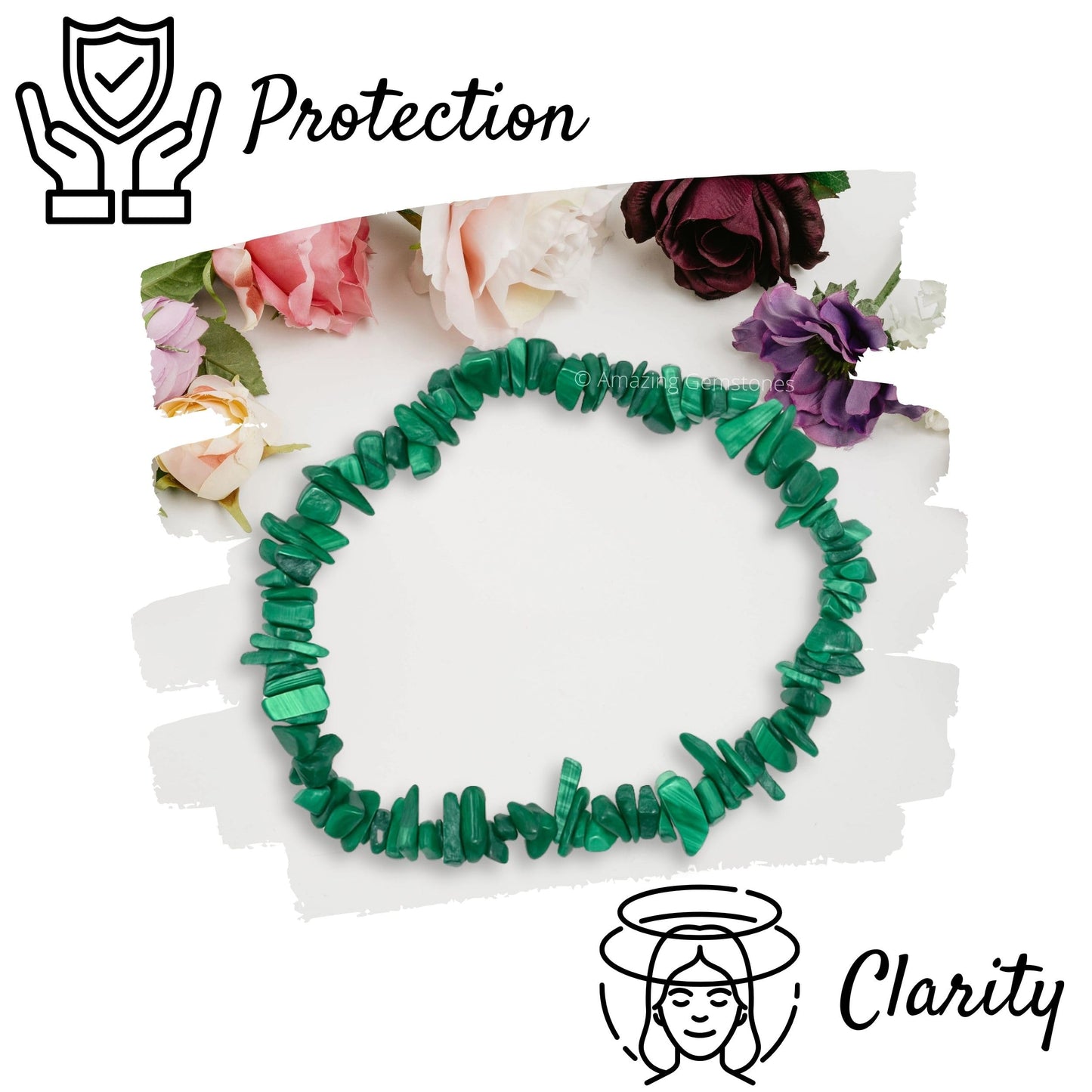 Amazing Gemstone Chips Bracelet (Malachite)