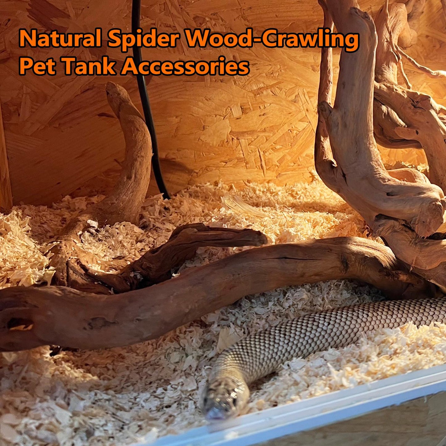 Hamiledyi 7-10in Natural Aquarium Driftwood 2PCS Large Reptile Spider Wood Ornament Assorted Branches Natural Driftwood Log Fish Tank Decoration